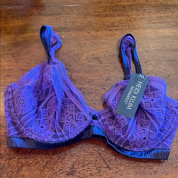 Heidi Klum Intimates Blue Lace Bra - Picture 1 of 4